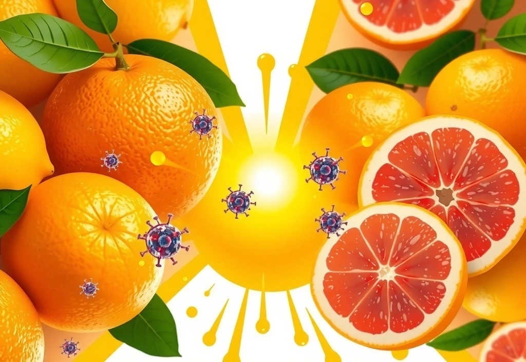 Abstrakcyjne przedstawienie cytrusów i wzmocnienia odporności